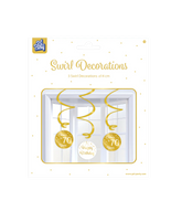 Hangdecoratie 70 Jaar 17cm 3st